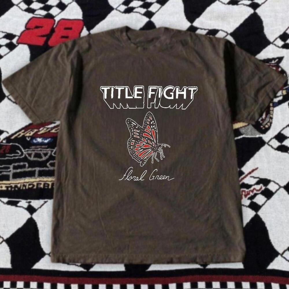 Gildan Men Brown T-Shirt Title Fight Floral Green Brown T-Shirt